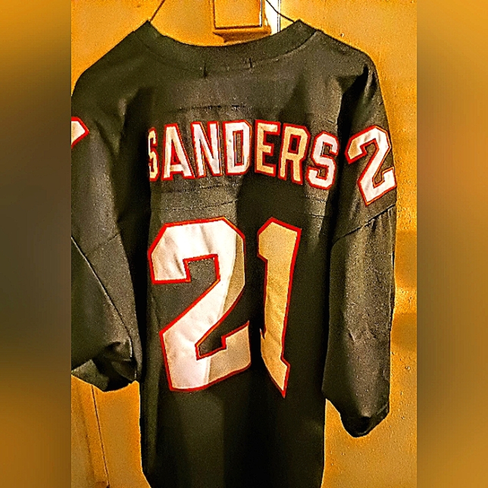 DEION  SANDERS ATLANTA  FALCONS  MITCHELL & NESS FOOTBALL JERSEY NEW